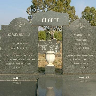 CLOETE Cornelius J.J. 1888-1982 &amp; Maria E.C. OOSTHUIZEN 1890-1980