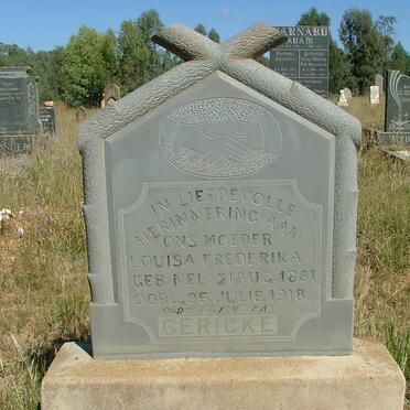 GERICKE Louisa Frederika nee NEL 1861-1918