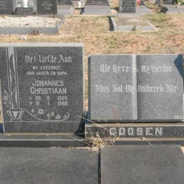 GOOSEN Johannes Christiaan 1920-1986