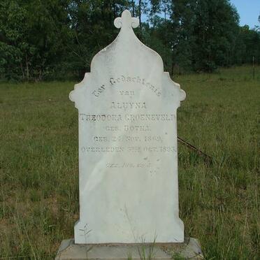 GROENEVELD Aluyna Theodora nee BOTHA 1869-1893