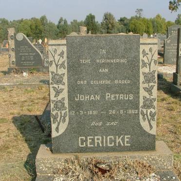 GERICKE Johan Petrus 1891-1962