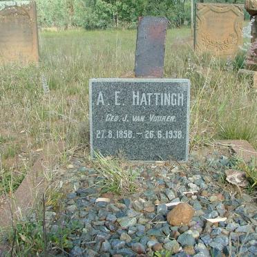 HATTINGH A.E. nee J. VAN VUUREN 1858-1938