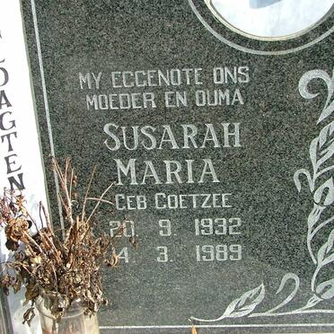 JAGER Susanna Maria, de nee COETZEE 1932-1989