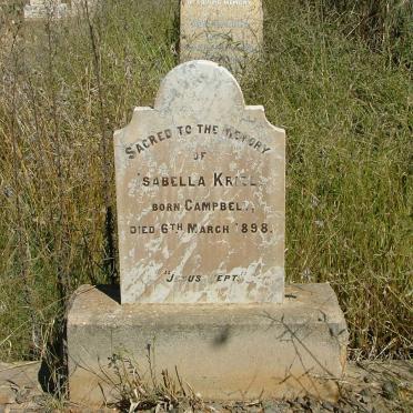 KRIEL Isabella nee CAMPBELL -1898
