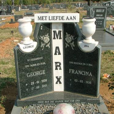 MARX George 1938-2001 &amp; Francina 1936-
