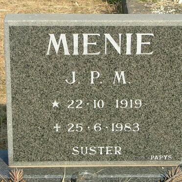 MIENIE J.P.M. 1919-1983
