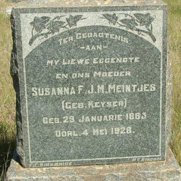 MEINTJES Susanna F.J.M. nee KEYSER 1863-1926