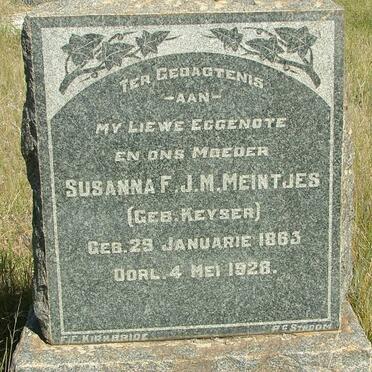 MEINTJES Susanna F.J.M. nee KEYSER 1863-1926