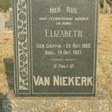 NIEKERK Elizabeth, van nee GRIFFIN 1889-1957