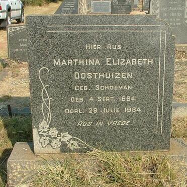 OOSTHUIZEN Marthina Elizabeth nee SCHOEMAN 1884-1964