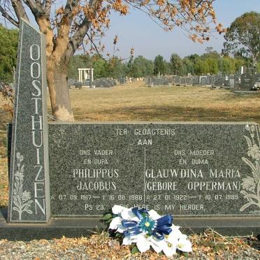 OOSTHUIZEN Philppus Jacobus 1917-1988 &amp; Glauwdina Maria OPPERMAN 1922-1989