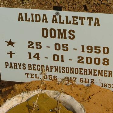 OOMS Alida Aletta 1950-2008