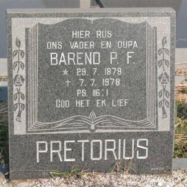 PRETORIUS Barend P.F. 1879-1978