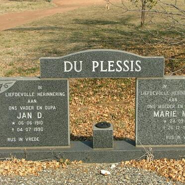 PLESSIS Jan D., du 1910-1990 &amp; Marie M.H. 1911-1987