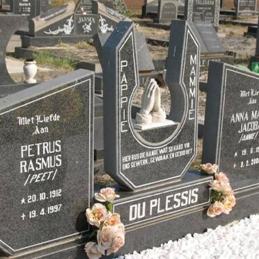 PLESSIS Petrus Rasmus, du 1912-1997 &amp; Anna Maria Jacoba 1917-2006