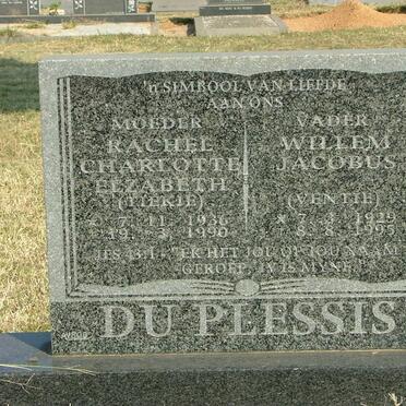 PLESSIS Willem Jacobus, du 1929-1995 &amp; Rachel Charlotte Elizabeth 1936-1990