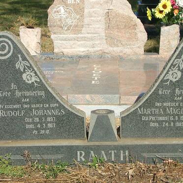 RAATH Rudolf Johannes 1897-1967 &amp; Martha Magdalena PRETORIUS 1903-1989