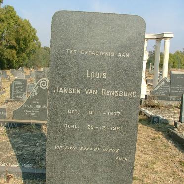 RENSBURG Louis, Jansen van 1877-1961