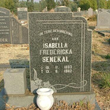 SENEKAL Isabella Fredericka 1893-1982