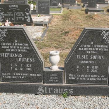 STRAUSS Stephanus Lourens 1925-1985 &amp; Elsie Sophia SWANEPOEL 1930-2006