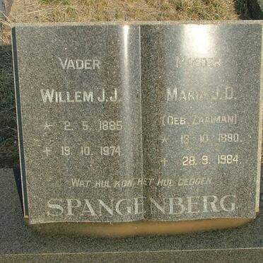 SPANGENBERG Willem J.J. 1885-1974 &amp; Maria J. D. ZAAIMAN 1890-1984 