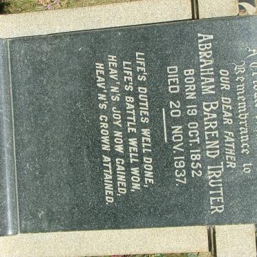TRUTER Abraham Barend 1852-1937