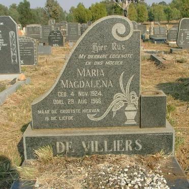 VILLIERS Maria Magdalena, de 1924-1966