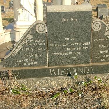 WIEGAND Christiaan Johannes 1889-1958 &amp; Maria Cornelia JOUBERT 1889-1966