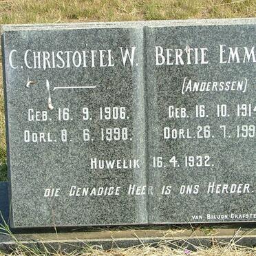 ? C. Christoffel W. 1906-1998 &amp; Bertie Emmitt ANDERSSEN 1914-1998