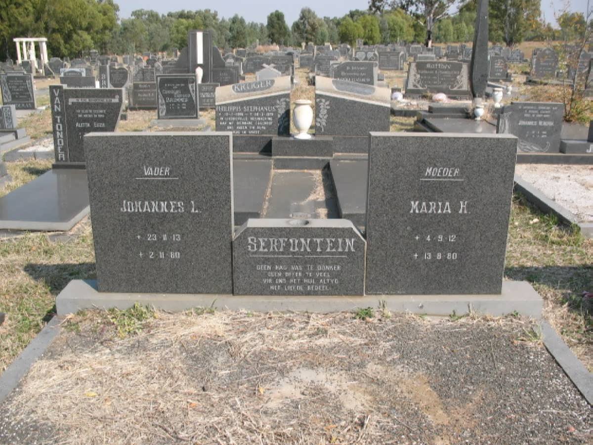 SERFONTEIN Johannes L. 1913-1980 &amp; Maria H. 1912-1980