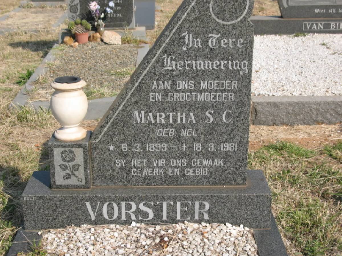 VORSTER Martha S.C. nee NEL 1899-1981