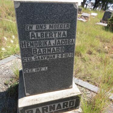 BARNARD Johannes Jacobus 1865-1942 & Albertha Hendrika Jacoba SAAYMAN 1875- _2
