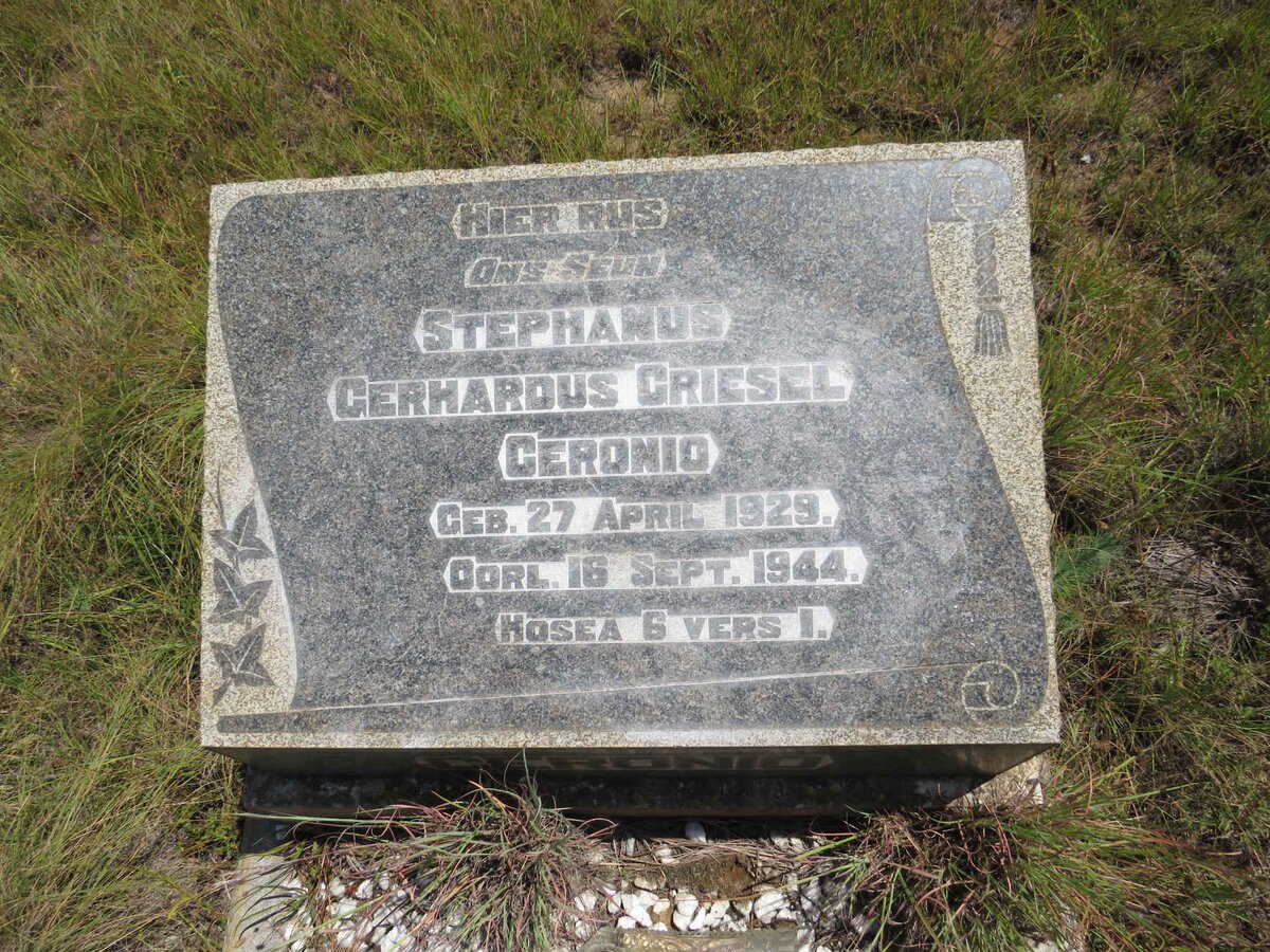 CERONIO Stephanus Gerhardus Griesel 1929-1944