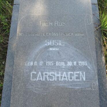CARSHAGEN Susie nee BENEKE 1915-1965