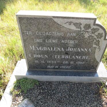 CROUS Magdalena Johanna nee TERBLANCHE 1893-1982