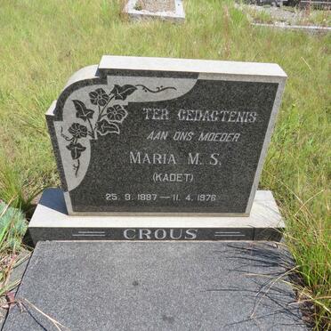 CROUS Maria M.S. nee KADET 1887-1976