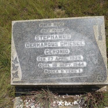 CERONIO Stephanus Gerhardus Griesel 1929-1944