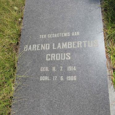 CROUS Barend Lambertus 1914-1986