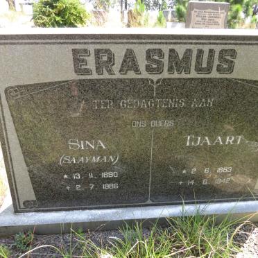 ERASMUS Tjaart 1883-1942 & Sina SAAYMAN 1890-1986