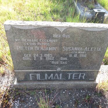 FILMALTER Pieter Benjamin 1905-1962 & Susanna Aletta MINNY 1916-