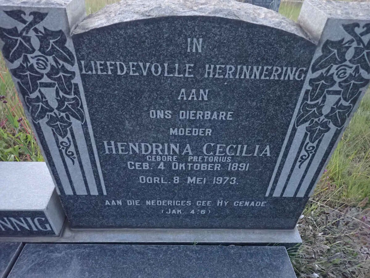 GULDENPFENNIG Hendrina Cecilia nee PRETORIUS 1891-1973