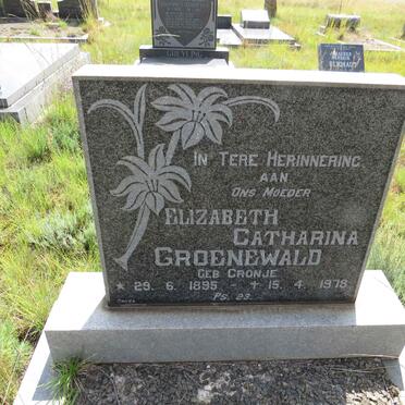 GROENEWALD Elizabeth Catharina nee CRONJE 1895-1978