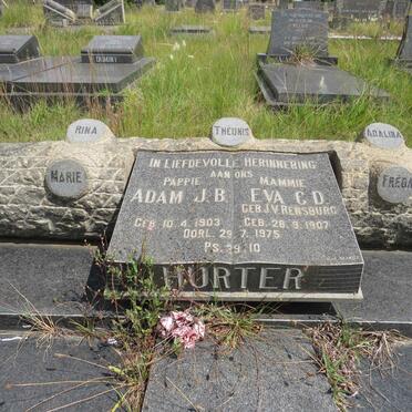 HURTER Adam J.B. 1903-1975 & Eva G.D. J.V. RENSBURG 1907-1975