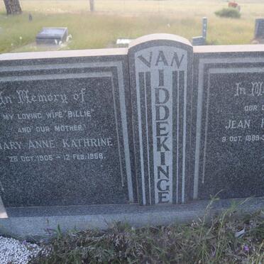 IDDEKINGE Jean Francois, van 1899-1964 & Mary Anne Kathrine 1905-1958