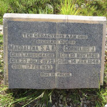 JOOSTE Cornelius J. 1868-1948 & Magdalena S.A.B. LABUSCHAGNE 1879-1953