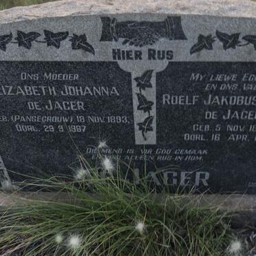 JAGER Roelf Jakobus Beukes, de 1887-1953 & Elizabeth Johanna PANSEGROUW 1893-1967