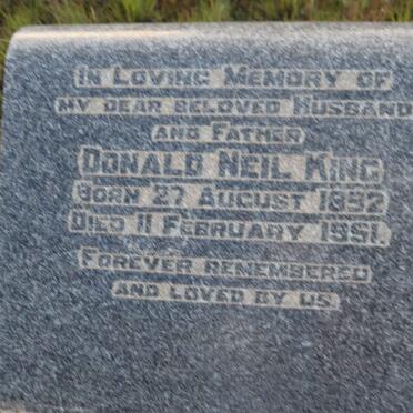 KING Donald Neil 1892-1951