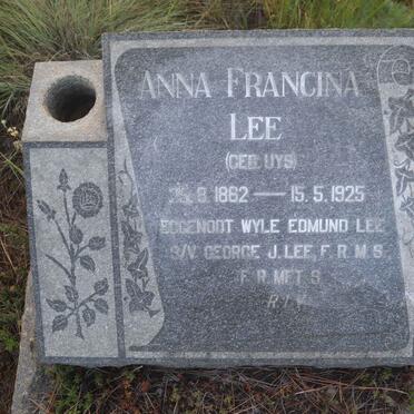 LEE Anna Francina nee UYS 1862-1925