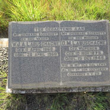 LABUSCHAGNE W.J.A. 1868-1960 & D.M. WEPENER 1875-1948