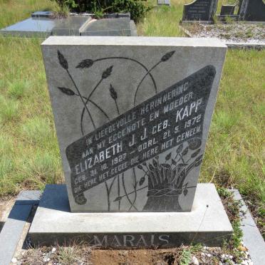 MARAIS Elizabeth J.J. nee KAPP 1927-1972